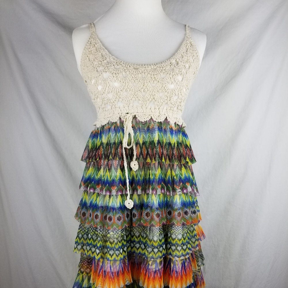 J Gee M Woman Layered Dress Crochet
